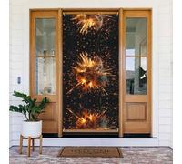 Explosion Firework 3D Decorative Holiday Door Cover, Perfect for Indoor and Outdoor Christmas Decorations 72 X 35in