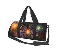 Explosion Firework 3D Duffle Bag with Shoes Compartment and Adjustable Strap,Foldable Travel Duffel Bags for Men Women,Waterproof Duffel Bags