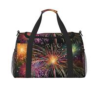 (Explosion Firework 3D) Durable Twill Travel Tote Bag Large Capacity Handheld & Crossbody Bag for Weekend Trips,Sports,and Outdoor Activities