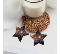 Explosion Firework 3d Elegant Leather Star Earrings-Fashionable And Unique Accessories For Everyday Wear