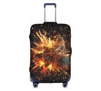 Explosion Firework 3D Luggage Cover Elastic Washable Stretch Suitcase Protector Scratch Resistant Travel Cover White/Opulent Garden, X-Large, White/Opulent Garden, XL