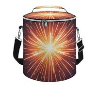 Explosion Firework 3D Lunch Bag, 15L Portable Leakproof Picnic Basket with Shoulder Strap, Insulated Picnic Cooler Bag for Camping, Beach, Hiking & Groceries