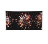 Explosion Firework 3d Print Banner Party Backdrops For New Year Graduation Wedding Birthday Party Decor