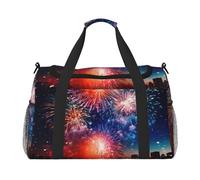 Explosion Firework 3D print Carry on Luggage for Women Men Shoulder Weekender Crossbody Bag for Yoga Travel Must Haves, Black, One Size