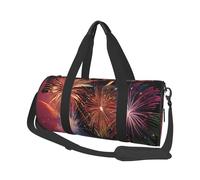 (Explosion Firework 3D) Print Round Large Travel Bag - Multi-Compartment Organizer Lightweight for Trips & Sports