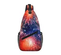 Explosion Firework 3D Print Sling Backpack Unisex Crossbody Chest Bag Shoulder Chest Bags for Women Men Hiking Travel