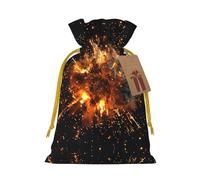 Explosion Firework 3d Print Stylish Drawstring Pouches,Reusable Drawstring Gift Bags,Perfect For Holiday And Party