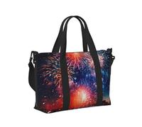 Explosion Firework 3D Print Travel Hand Bag Foldable Weekend Getaways Gym Sports Trip Daily Use Camping Tote