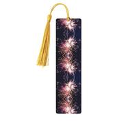 Explosion Firework 3D Print Wooden Bookmark Bookmarks with Tassels Book Marks for Reading Hardcover Books Notebooks
