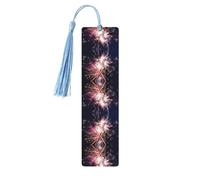 Explosion Firework 3D Print Wooden Bookmark Bookmarks with Tassels Book Marks for Reading Hardcover Books Notebooks
