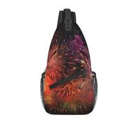 Explosion Firework 3D Printed Sling Bag Crossbody Backpack for Men Women, Versatile Casual Shoulder Chest Bag for Running Hiking Cycling Travel Work