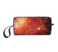 Explosion Firework 3D Printing Makeup Bag for Women Girl Portable Travel Cosmetic Bag Makeup Pouch Organizer with Handle