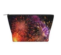 Explosion Firework 3D Printing Trapezoid Makeup Bag for Women Girl Large Capacity Portable Travel Cosmetic Bag Makeup Pouch Organizer