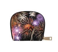 Explosion Firework 3D Prints Card Wallet for Women Men Cute Zipper Card Cases Holder Mini Coin Purse with 12 Card Slots