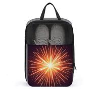 Explosion Firework 3D Shoe Bag Waterproof & Breathable Shoe Pouch for Travel, Portable Carry Case for Sports Sneakers, Gym, Vacation