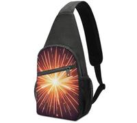 Explosion Firework 3D Sling Bag for Men Women, Hands-Free Crossbody Bag, Casual Chest Bag for Running, Hiking, Travel