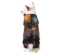 Explosion Firework 3D Small Dog Hoodie Cute Printed Pet Sweater with Hood for Small Breed Dogs, Lightweight Comfortable