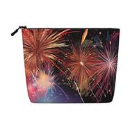Explosion Firework 3D - Themed Makeup Bag - Waterproof Hemp Cosmetic Pouch for Travel, Daily Use & Gifts (9.5x6.7x2in)