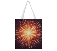 Explosion Firework 3D Tote Bag, Aesthetic Canvas Tote Bag Reusable Grocery Shopping Bag for Women Men