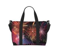 (Explosion Firework 3D) Waterproof Lightweight Hand Travel Bag - Large Carry-On for 3-5 Day Trips | Air Travel, Sports, Weekend Use | Men & Women (1-Pack)