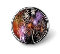 Explosion Firework Button Pin Personalized Metal Lapel Pins Badges Classic Round Brooch Pin Novelty Unique Enamel Pins Cute Funny Pinback Button Badge for Jackets Backpacks Bags Coat