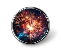 Explosion Firework Lapel Pin Exquisite Fashion Brooches Personalized Button Badge Novelty Unique Cute Button Pins Round Badge Pin Metal Brooch Pins for Backpack Bags Jacket