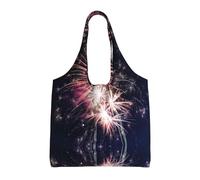 Explosion Firework Print Canvas Tote Bags,Reusable Cloth Bags For Shopping Beach Grocery Trendy