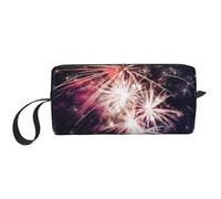 Explosion Firework Print Foam Padded Cosmetic Case Simple Organizer Pouch Lightweight Travel Bag for Space Saving