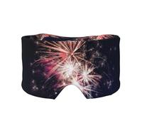 Explosion Firework Print Sleep Eye and Ear Muffs Mask - Adjustable Yoga Travel Headband, Keep Warm Shading Comfortable Aid