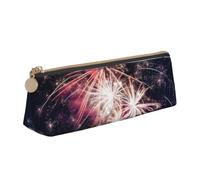 Explosion Firework Print Triangle Pencil Pens Case Large-Capacity Stationery Organizer Pouch Office Travel