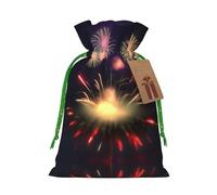 Explosion Fireworks 3d Print Drawstring Gift Bags,For Holiday Season,Birthdays,Anniversaries And Any Special Occasion
