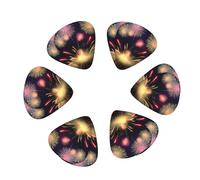 Explosion Fireworks 3D print Guitar Picks, 12PCS Premium Celluloid Guitar Pick Medium for Acoustic Guitar, Electric Guitar, Bass