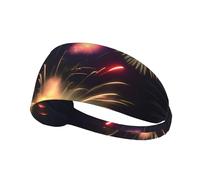 Explosion Fireworks 3D Print Women Men Elastic Headband Yoga Running Cycling Pilates Hiking Outdoor Activities