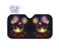Explosion Fireworks 3D Printing Car Windshield Sunshade-Thicken Bubble Block Heat and Sun UV Rays,Front Windshield,Sun Visor