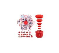 Explosion Gift Box, DIY Multi Layer Hexagon Explosion Box with Ribbon, Surprise Picture Love Boxs Exploding Photo Album for Anniversary, Birthday, Wedding Valentine's Day (Red)