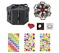 Explosion Gift Box DIY Photo Album Kit - Personalised Memory Scrapbook Box with Stickers - Handmade Custom Gift Idea for Boyfriend, Anniversary, Wedding, Christmas or Birthday
