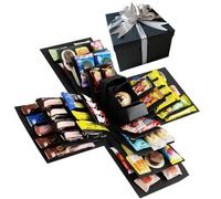 Explosion Gift Box, DIY Surprise Gift Box Explosion for Money,5 Layer Anniversary Celebration Gift for Valentine's Day and Birthday Parties, Creative Memory Preservation Project with Black Design