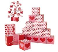 Explosion Gift Box Pop out Money Gift Box with 15PCS Small Folding Bouncing Box Exploding Money Box for Cash Gift for Anniversary, Christmas Birthday