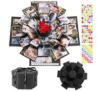 Explosion Gift Box,Surprise Gift Box,6 Faces Surprise Diy Explosion Gift Box,Diy Photo Album Scrapbook Box Gift,with 3 Stickers,for Wedding Birthday Valentine's Day