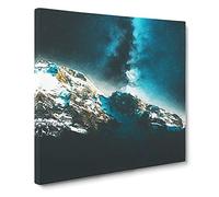 Explosion of Stars Above the Mountains Canvas Print | Gallery Wrapped 30mm Frame Wall Art | 14x14 inches | Ready to Hang | Modern Space Picture | Living Room Bedroom Lounge Office