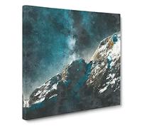 Explosion of Stars Above the Mountains Canvas Print | Gallery Wrapped 30mm Frame Wall Art | 14x14 inches | Ready to Hang | Modern Space Picture | Living Room Bedroom Lounge Office