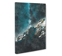 Explosion of Stars Above the Mountains Canvas Print | Gallery Wrapped 30mm Frame Wall Art | 30x20 inches | Ready to Hang | Modern Space Picture | Living Room Bedroom Lounge Office