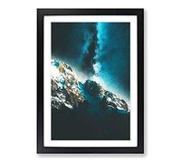 Explosion of Stars Above The Mountains Framed Print | A2 Black Framed Wall Art | Ready to Hang | Modern Space Picture | Living Room Bedroom Lounge Office