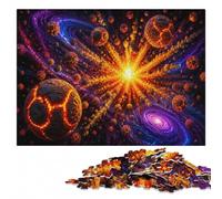 Explosion of Voxelated Planets and Cubes Jigsaw Puzzle, 1000 Pieces | Thoughtful year-end gift: solo or shared puzzle time on quiet evenings.