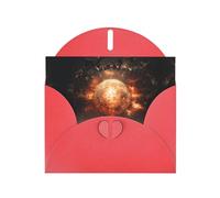 explosion on Earth Red Patterns greeting card 6x4 inches with envelope, covering birthdays, weddings and other occasions