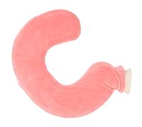 Explosion -Proof and -Shaped Hot Water Bottle with a Knitted Cover, Pain Relief Compress for Menstrual Cramps, 1L Water Injection (Flesh Red)