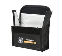 Explosion Proof Battery Safe Bag Mystical/Fantasy Retardant Fiber Heat Proof Battery Protector Storage Bag Black (3 Battery)