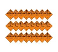 Explosive 1 Hazard Diamond Multi Pack 100mm x 100mm Strong Adhesive Vinyl Stickers for Safety (24)