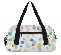 Explosive Color Graffiti Kids Duffle Bag Boys Girls Small Sport Dance Gym Bag for Overnight Travel Weekender Carry On, Polka Dot Print, 18.5"L x 9.4"W x 7.8"H
