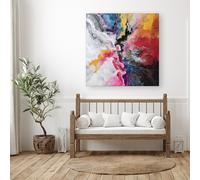Explosive Colour Cascade Canvas Warren Reed - Designer Multi W30 inch x H30 inch
